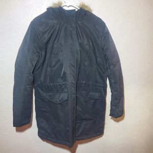Levi's Black Rain Snow Jacket with Fur Hood Xl